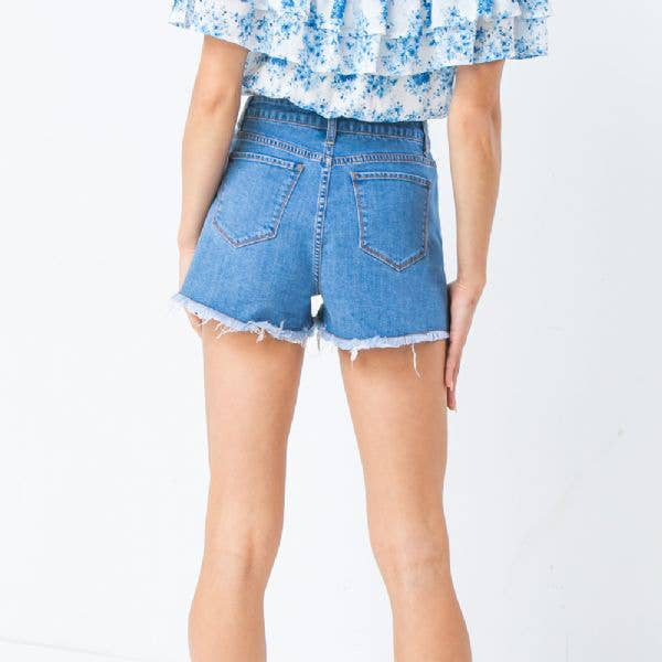 Bridget Raw Hem Denim Shorts