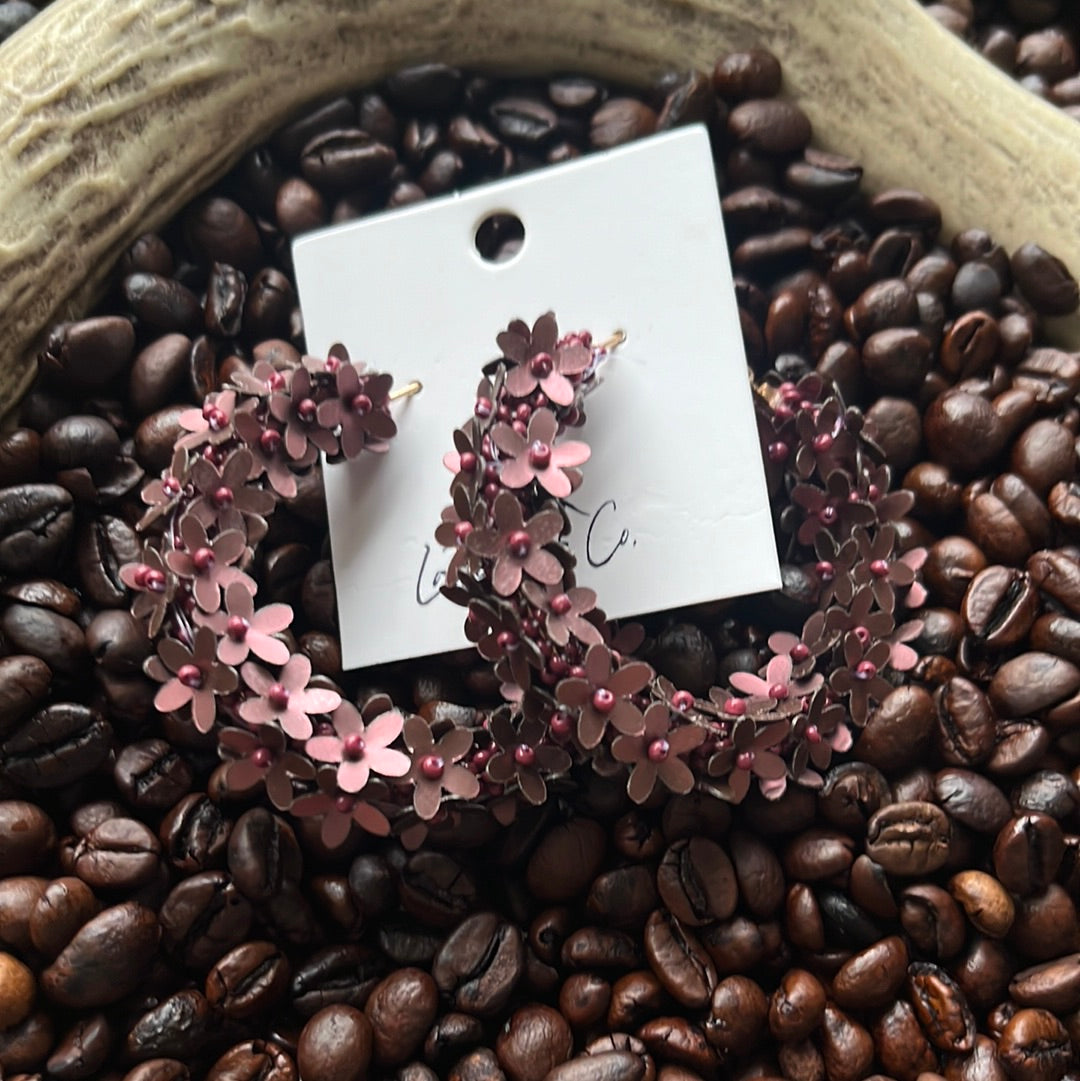 Flower Hoop Earrings
