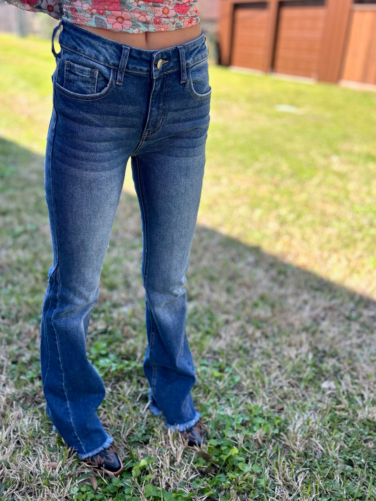 Mid Rise Flare with Side Detail