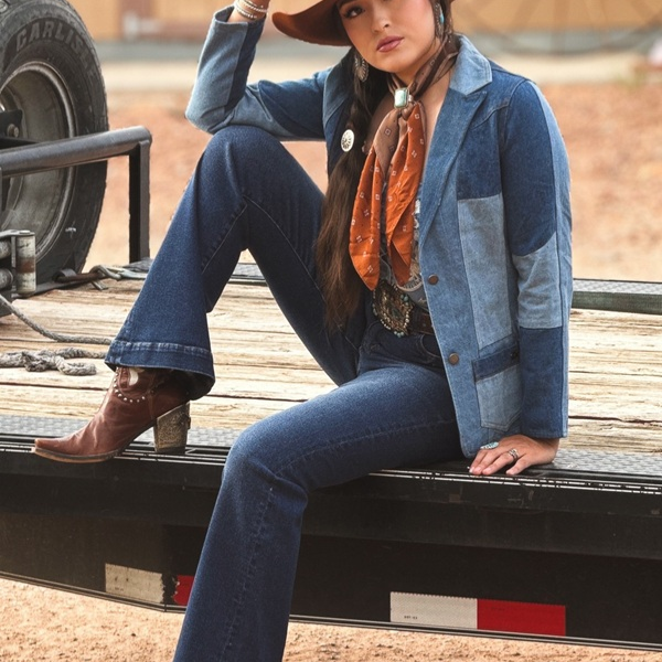 Denim Patchwork Blazer