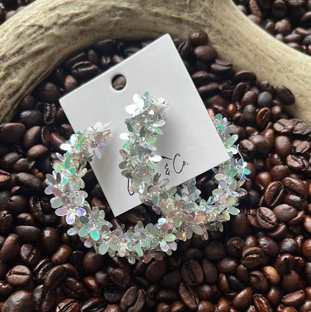 Flower Hoop Earrings