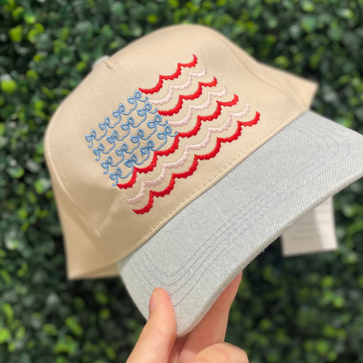 American Flag with Scallops and Bows Hat
