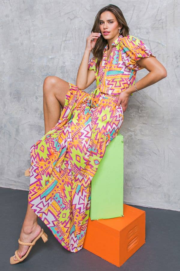 A printed woven top - IT12063-A