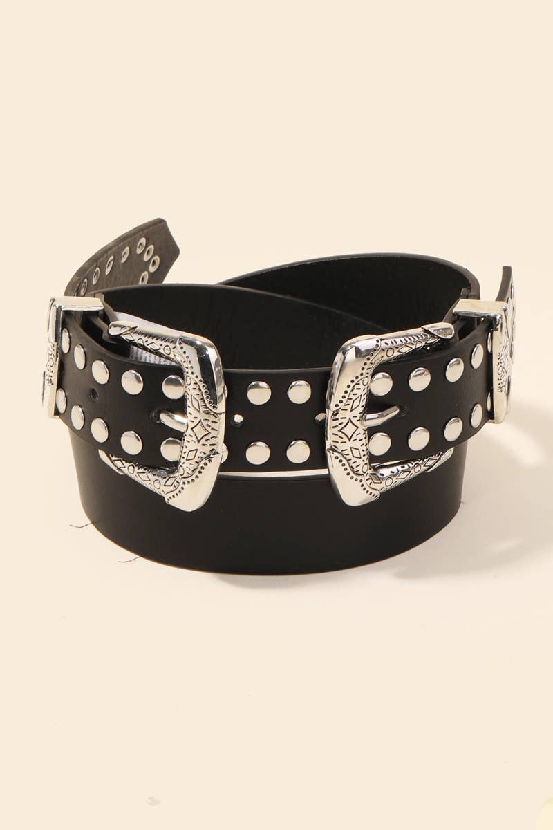 Western Double Buckle Belt