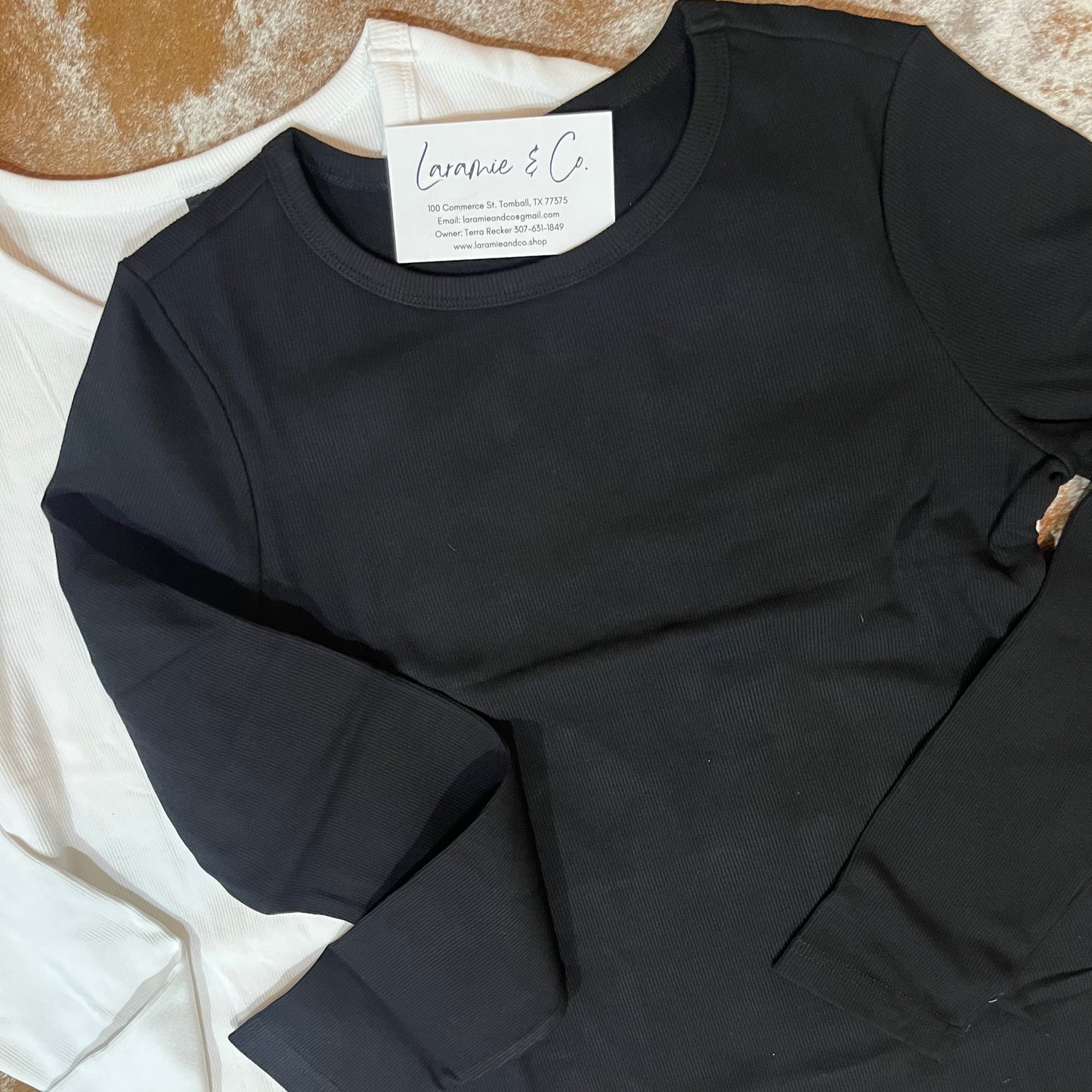 Black Ribbed Long Sleeve