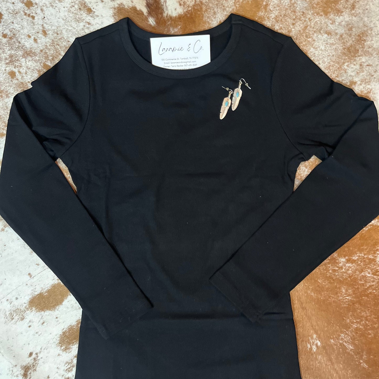Black Ribbed Long Sleeve