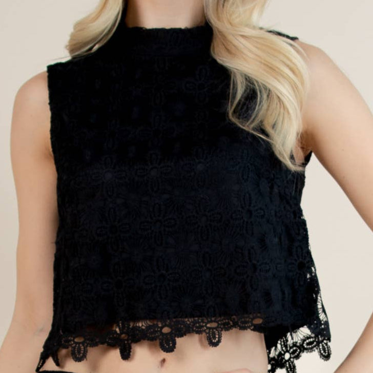 Flower Mock Crop Top