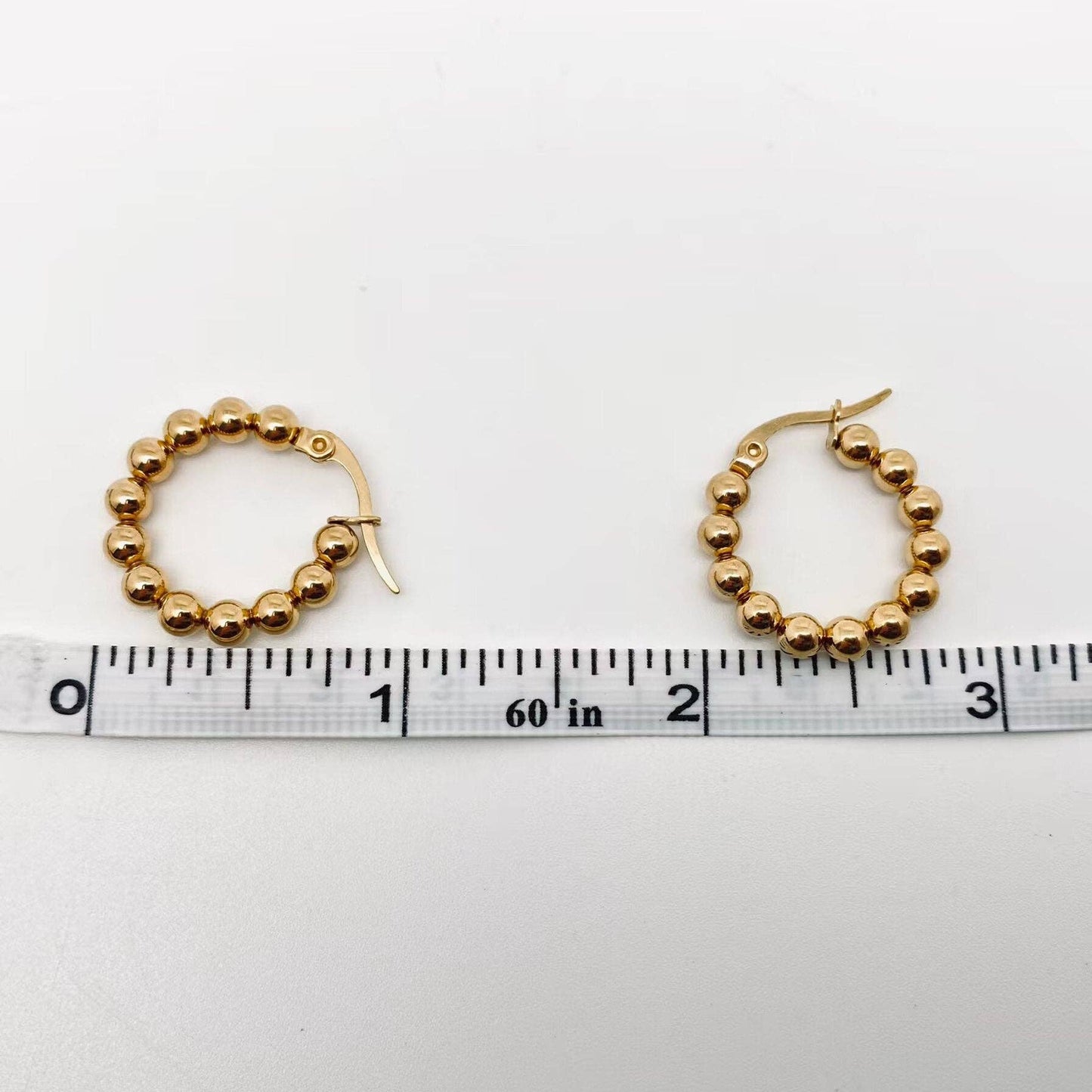 Gold Ball Hoop Earrings