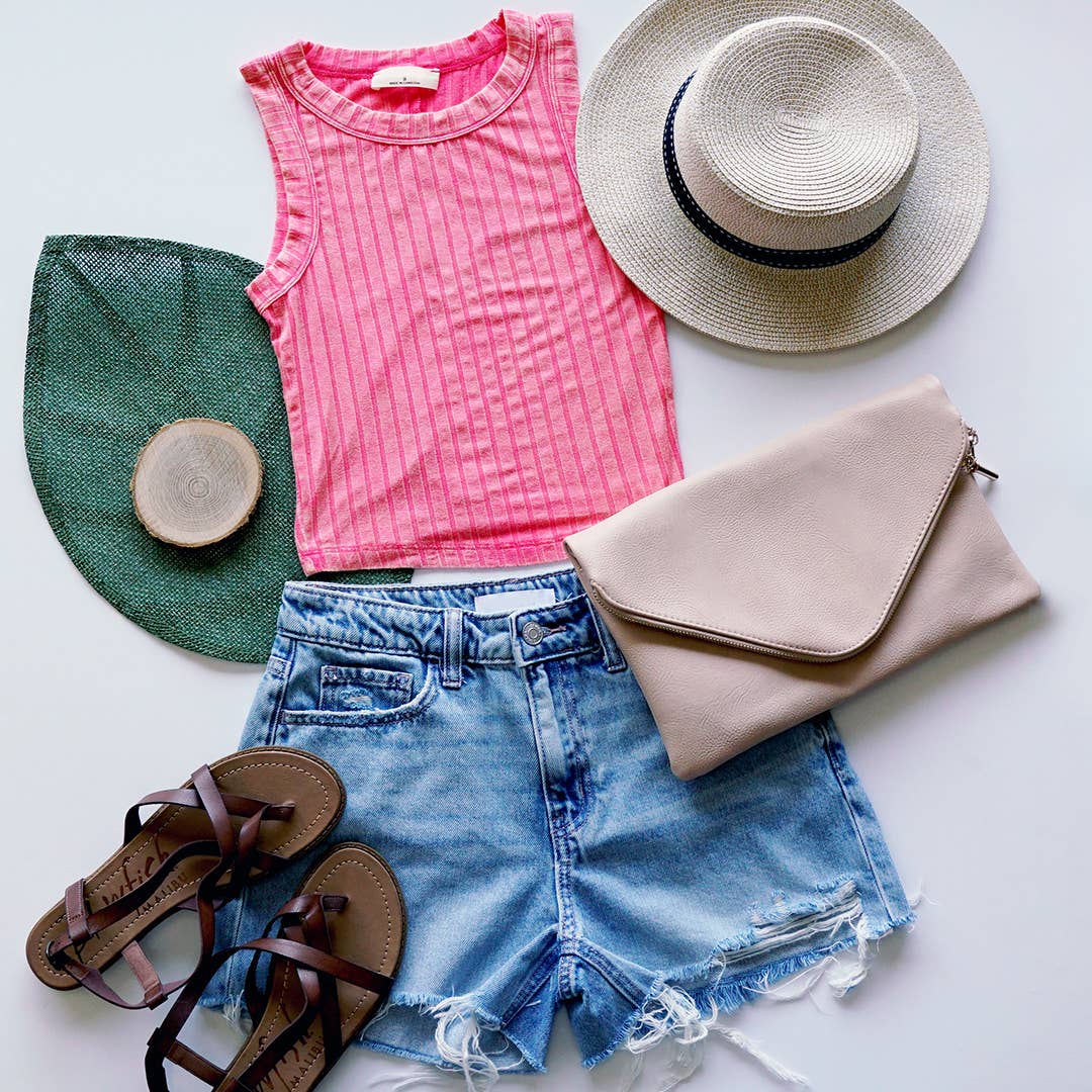 Assorted Ribbed Crop Tank