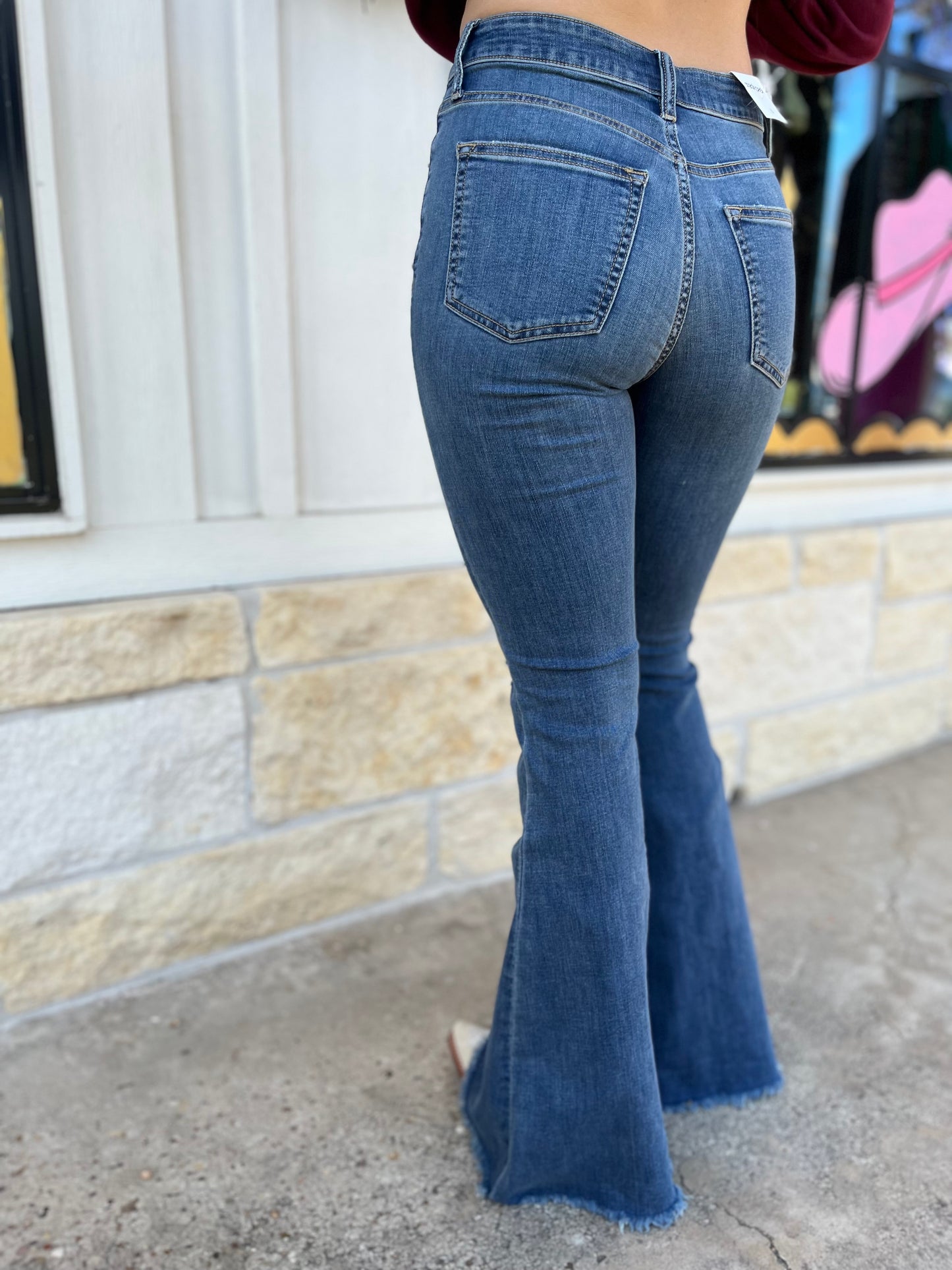 Sheridan High Rise Flare w/fringe Hem
