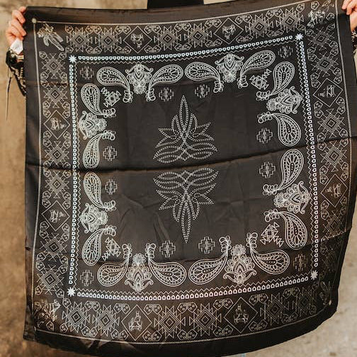 Black Western Paisley Printed Wild Rag