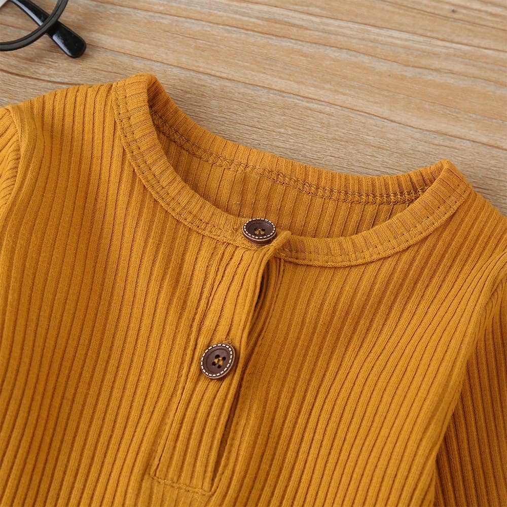 Baby Ribbed Button Up Jumpsuit