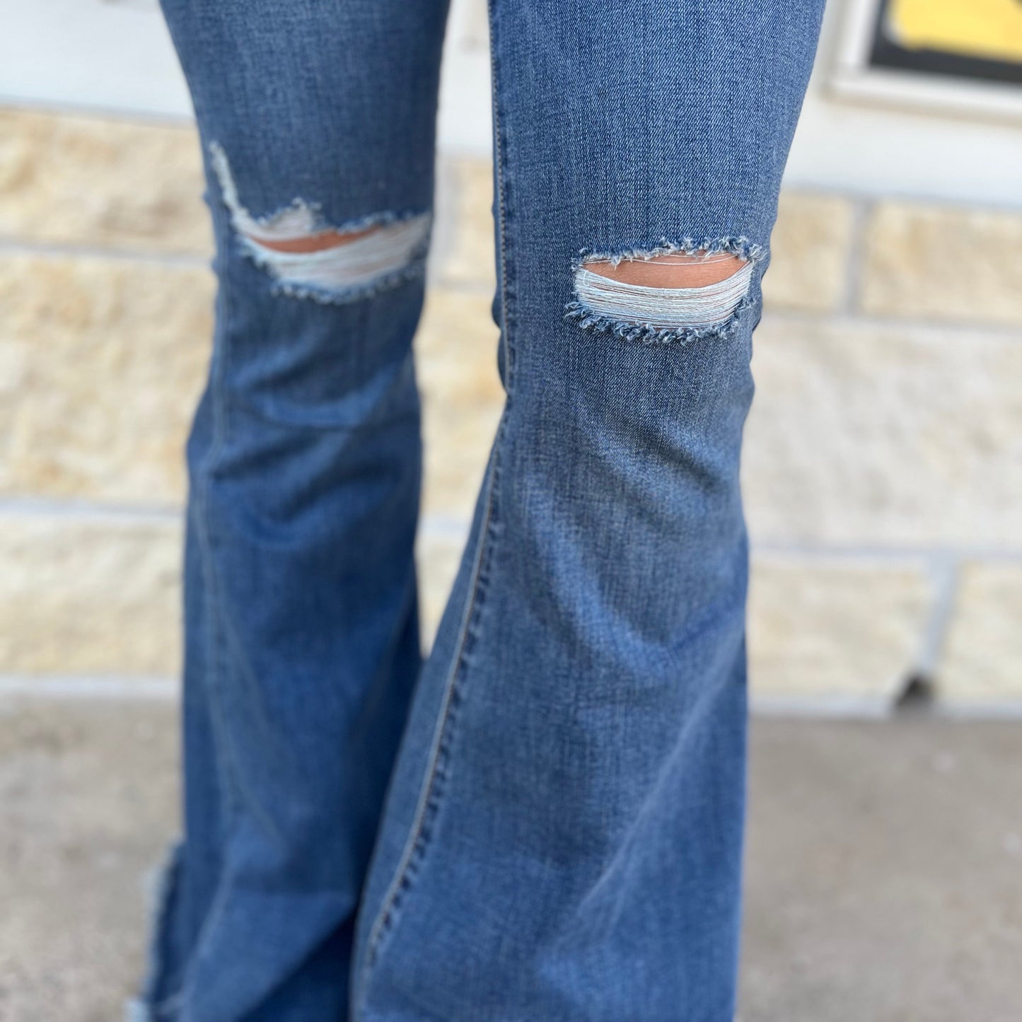 Sheridan High Rise Flare w/fringe Hem