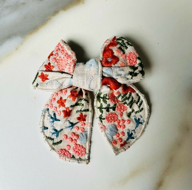Embroidered Handtied Bow