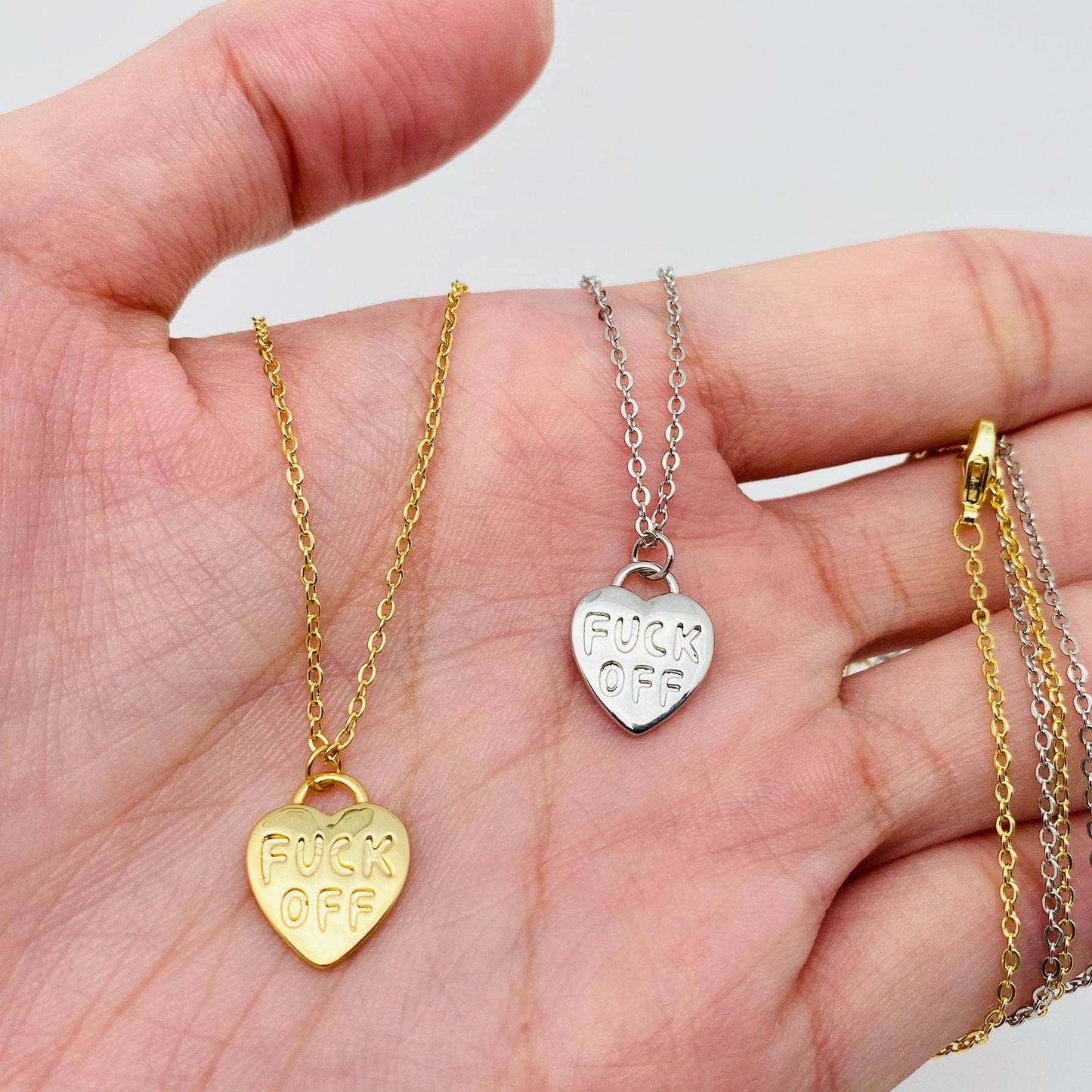 "F*** OFF" Heart Necklace