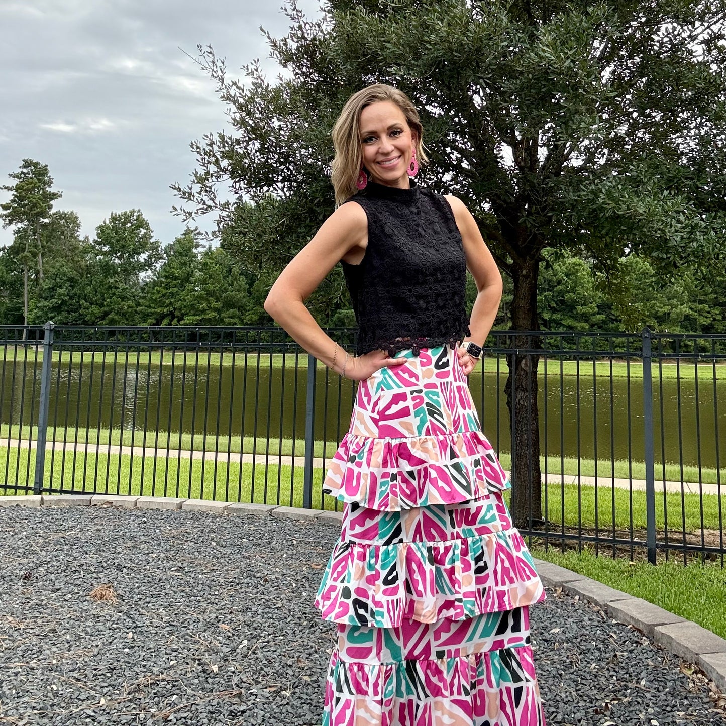 Jamie Graffiti High Waisted Ruffled Skirt