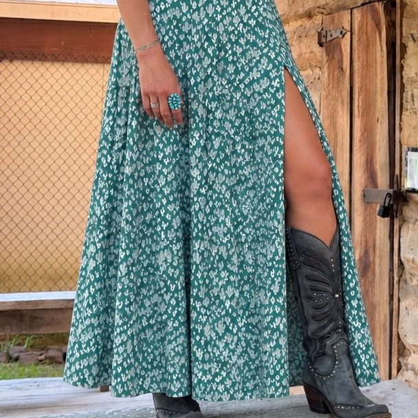 Cactus Maxi Skirt with Slit