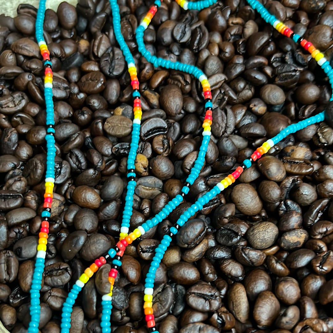 Indian Beaded Simple Necklace Turquoise