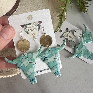 Bison Clay Earrings (Gold)