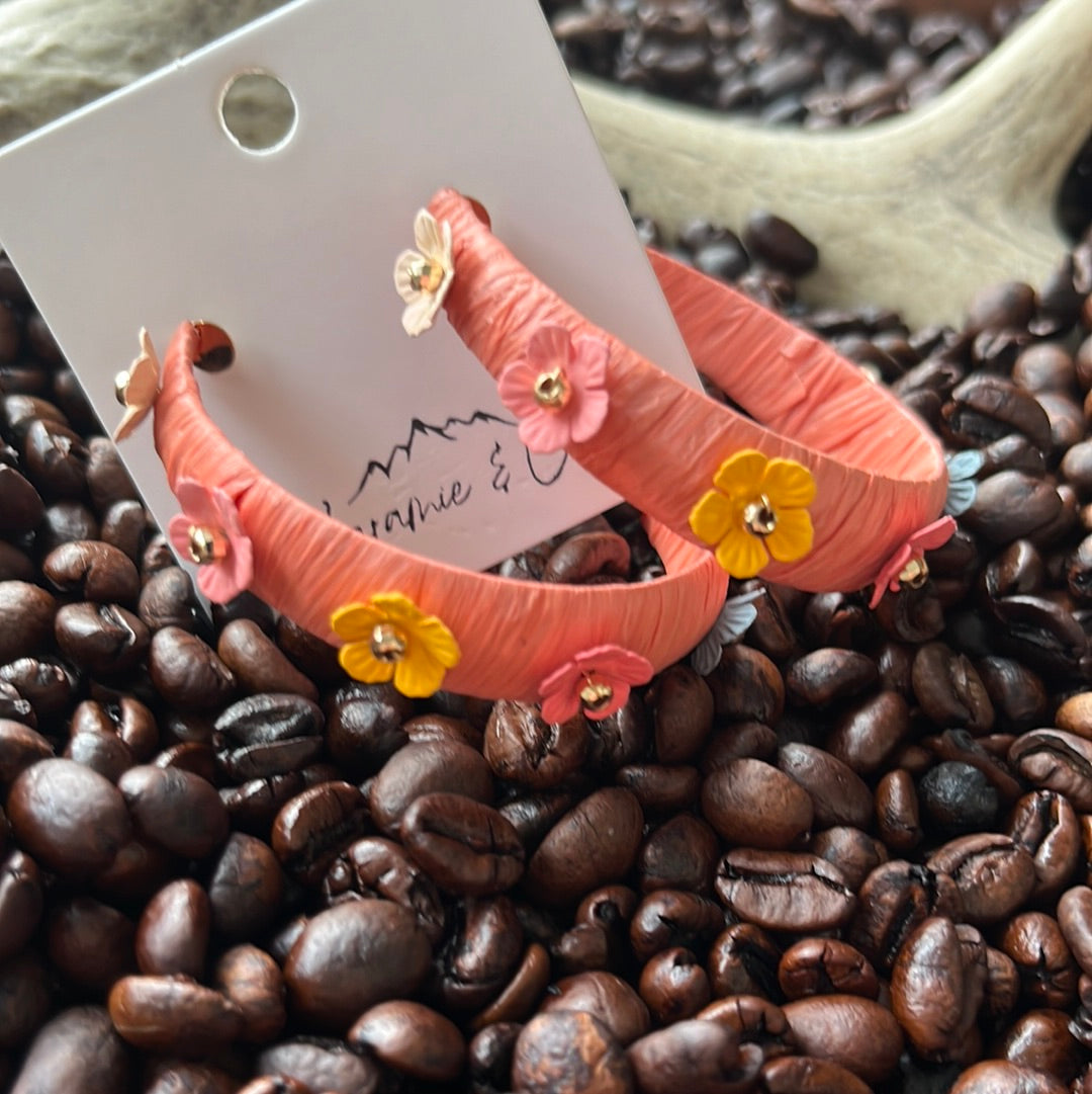 Rattan Flower Hoops