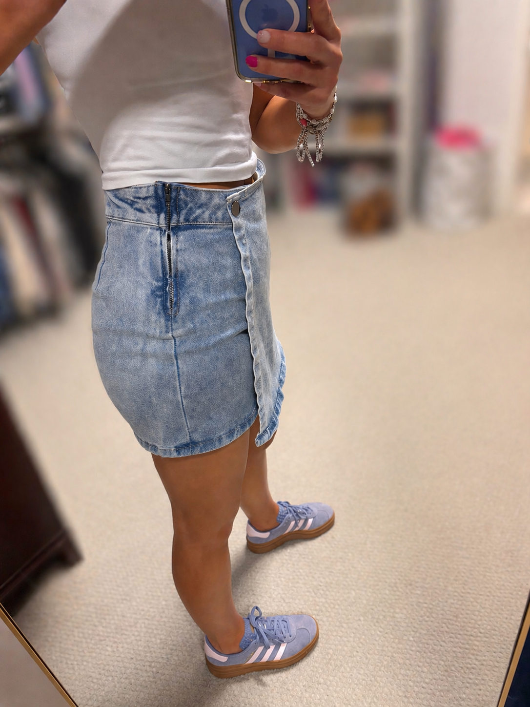 Light Wash Denim Skort