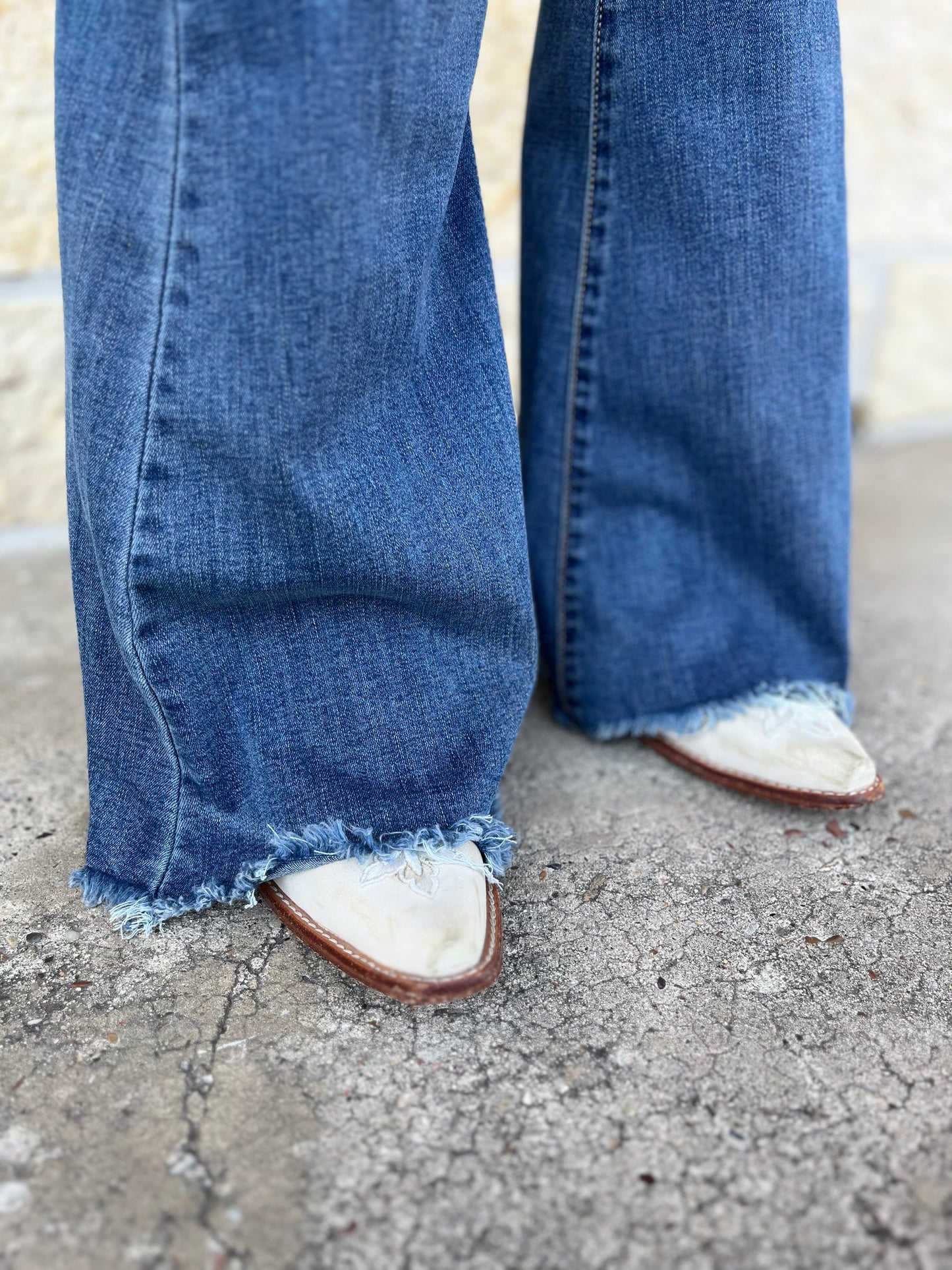 Sheridan High Rise Flare w/fringe Hem