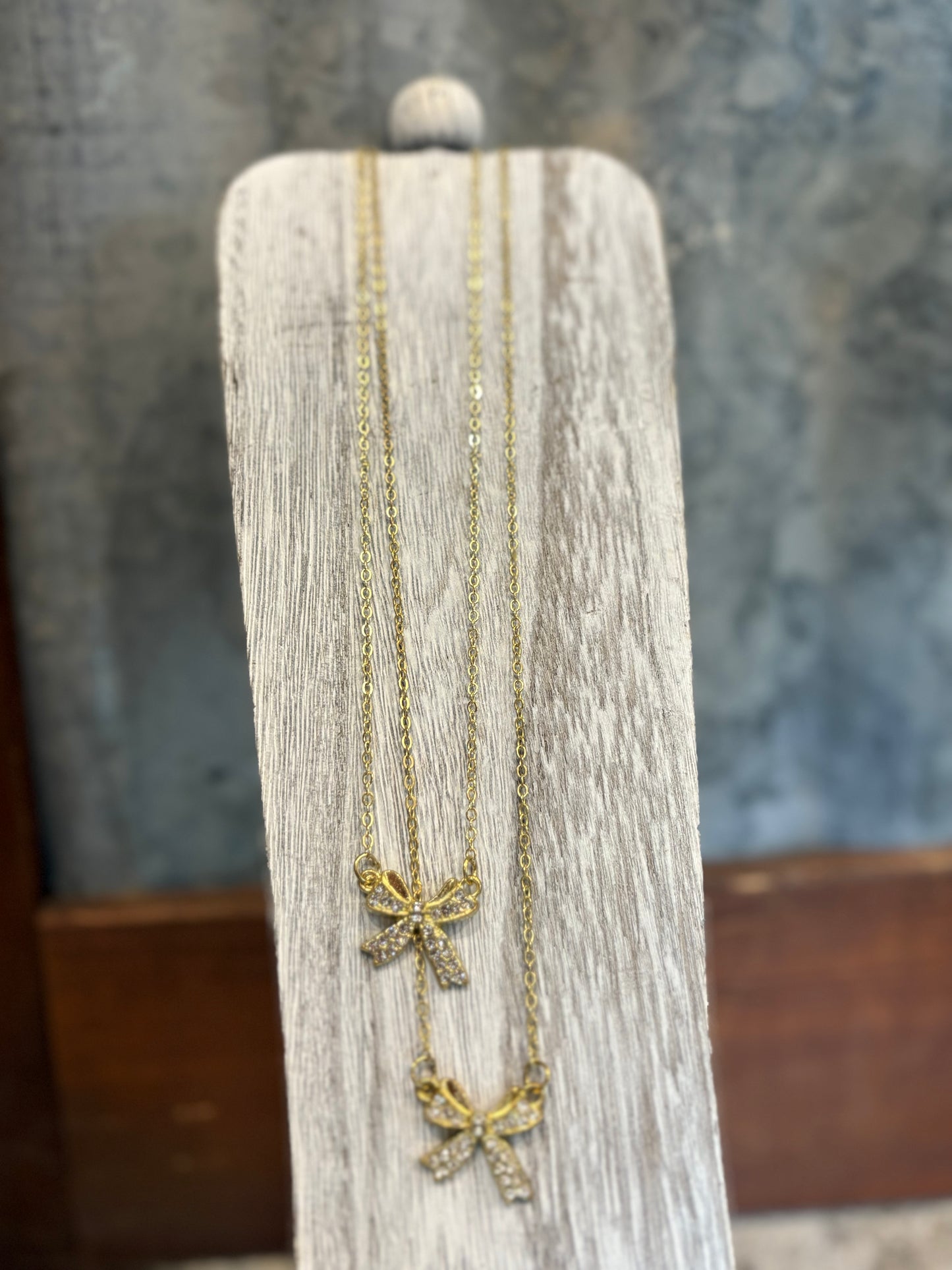 Diamond Bow Necklace