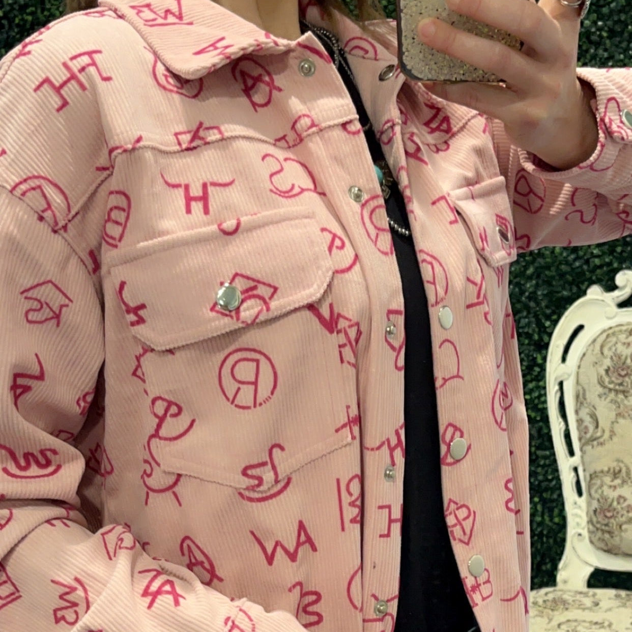 Branded Corduroy Shacket