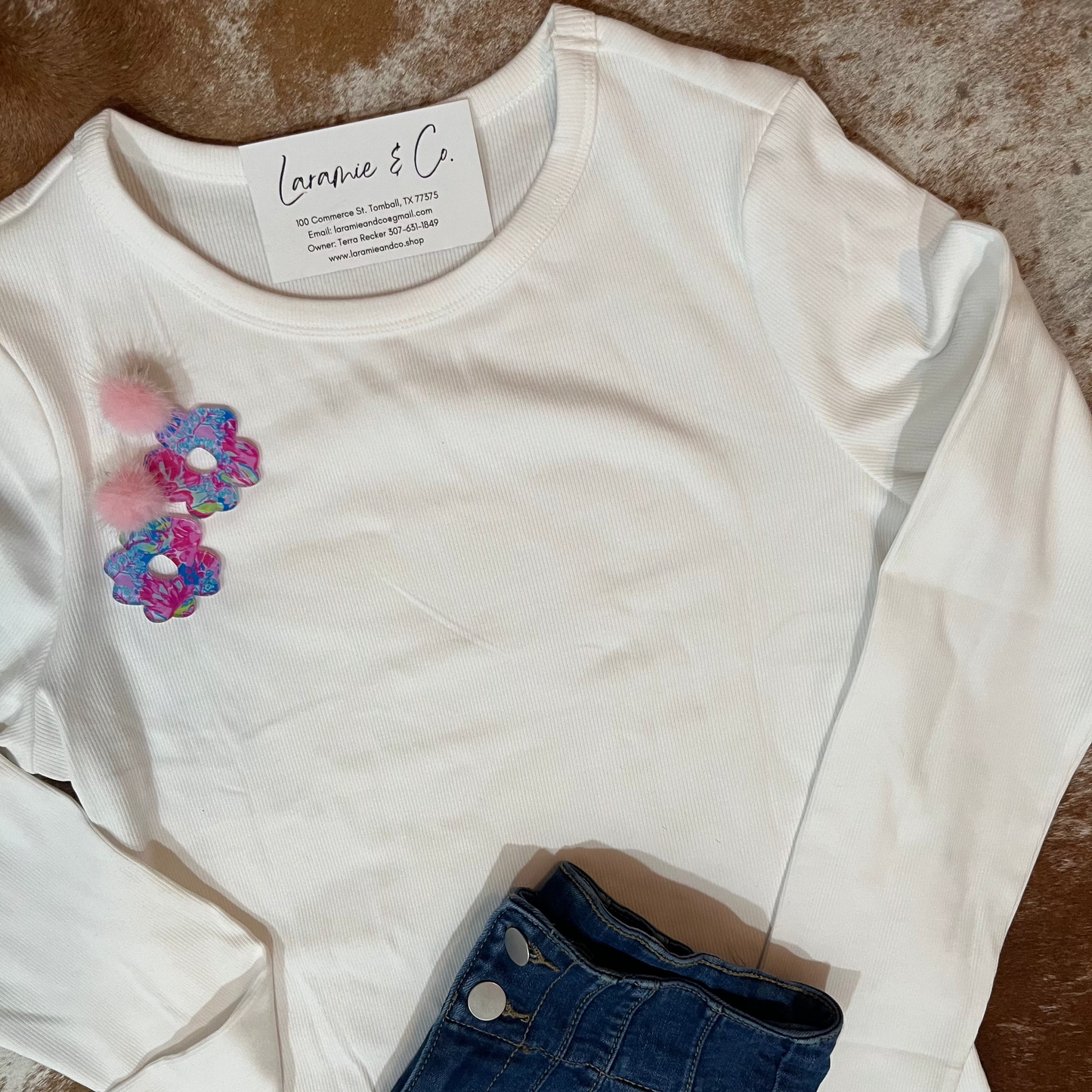 White Ribbed Long Sleeve
