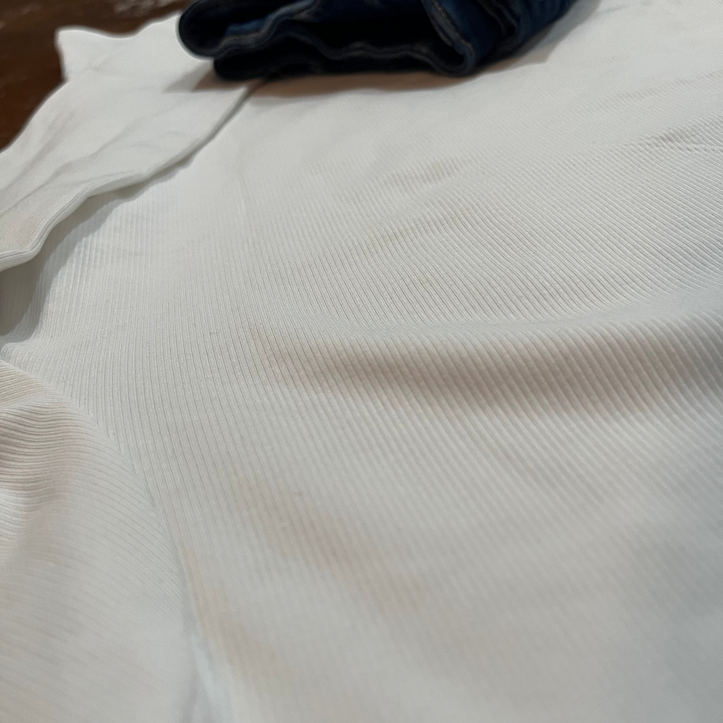 White Ribbed Long Sleeve