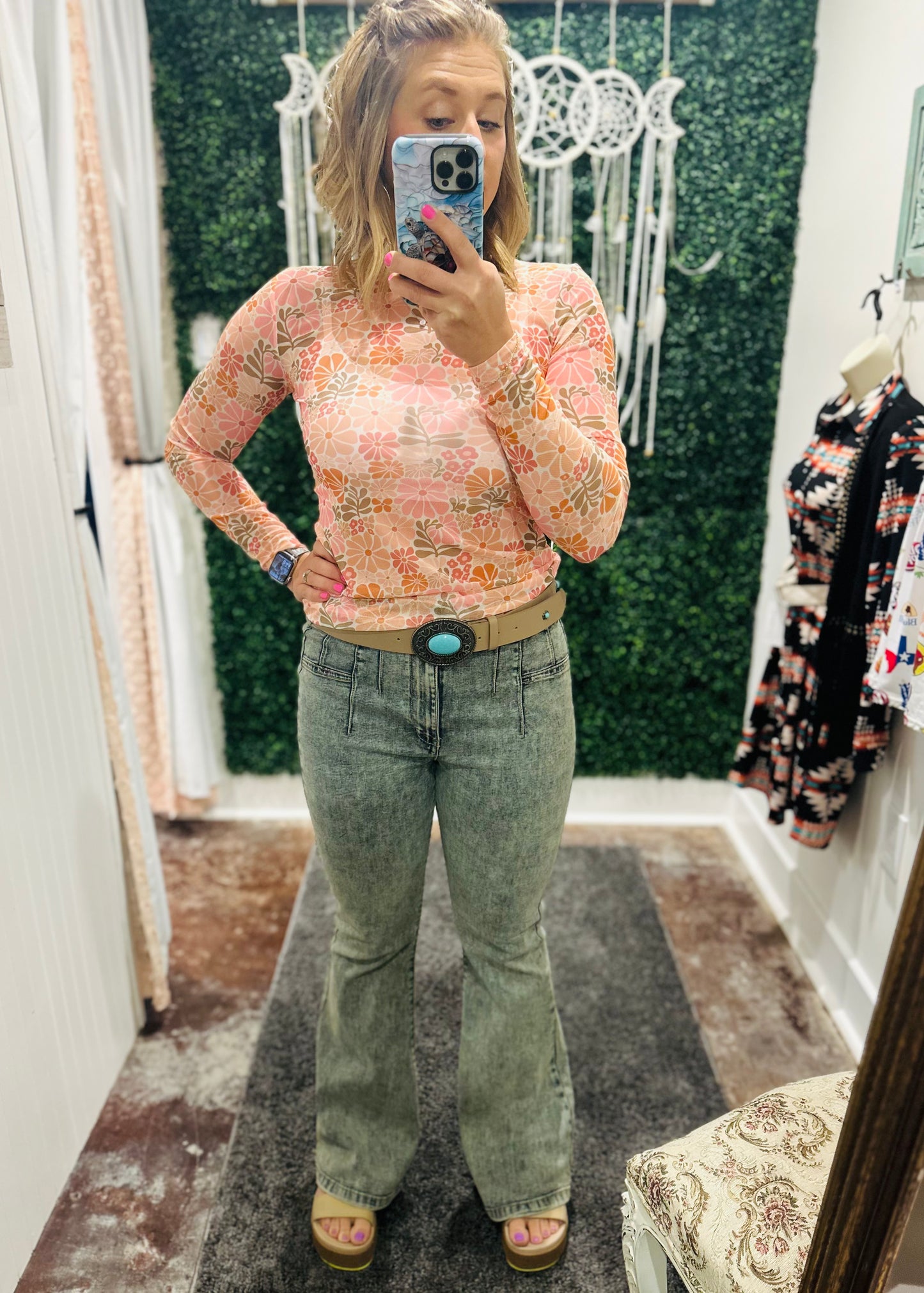 Sky Double Button Flare Vintage