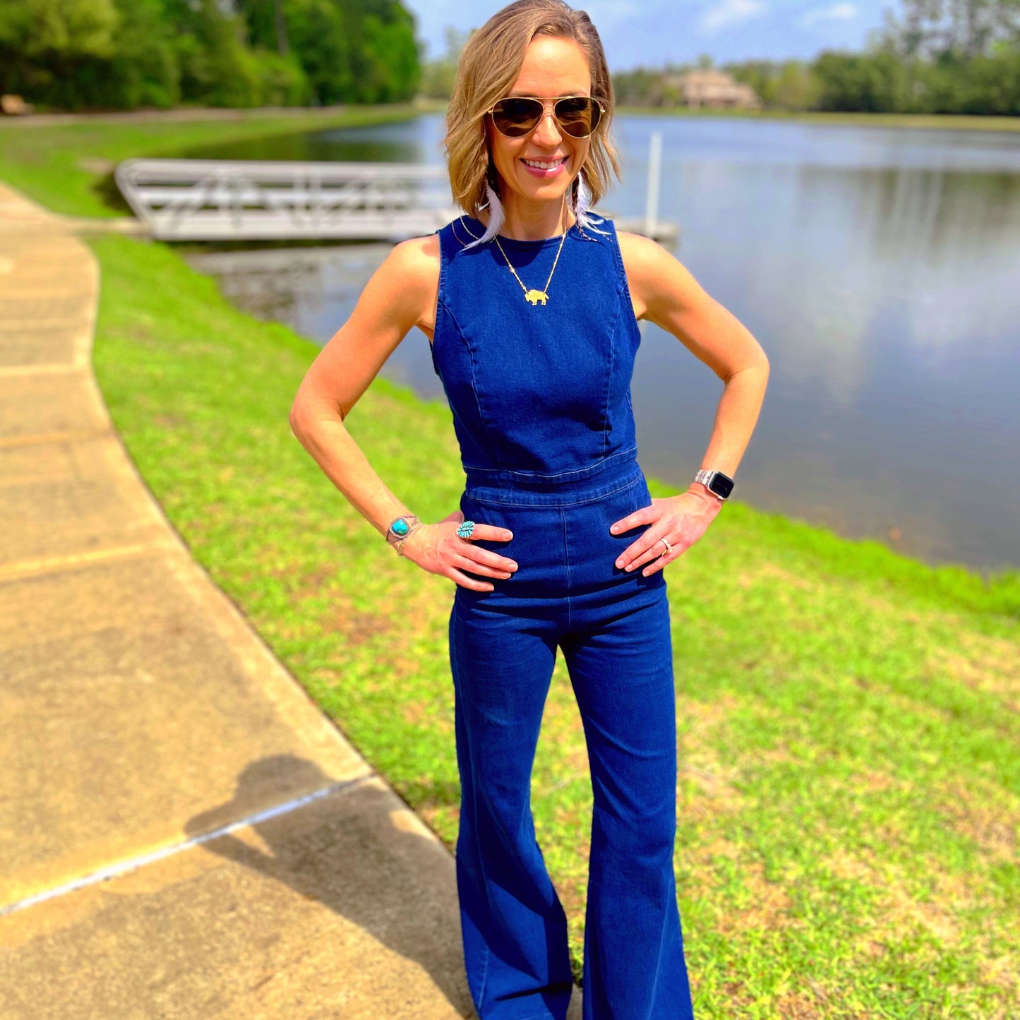 Randalyn Backless Denim Jumpsuit
