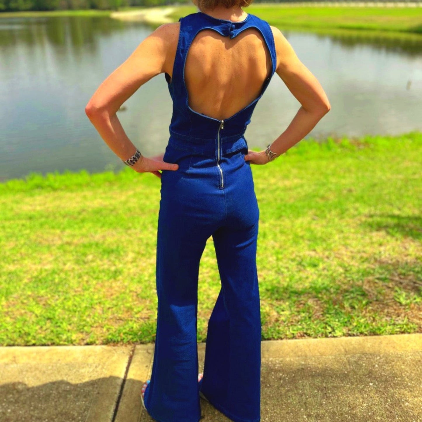 Randalyn Backless Denim Jumpsuit