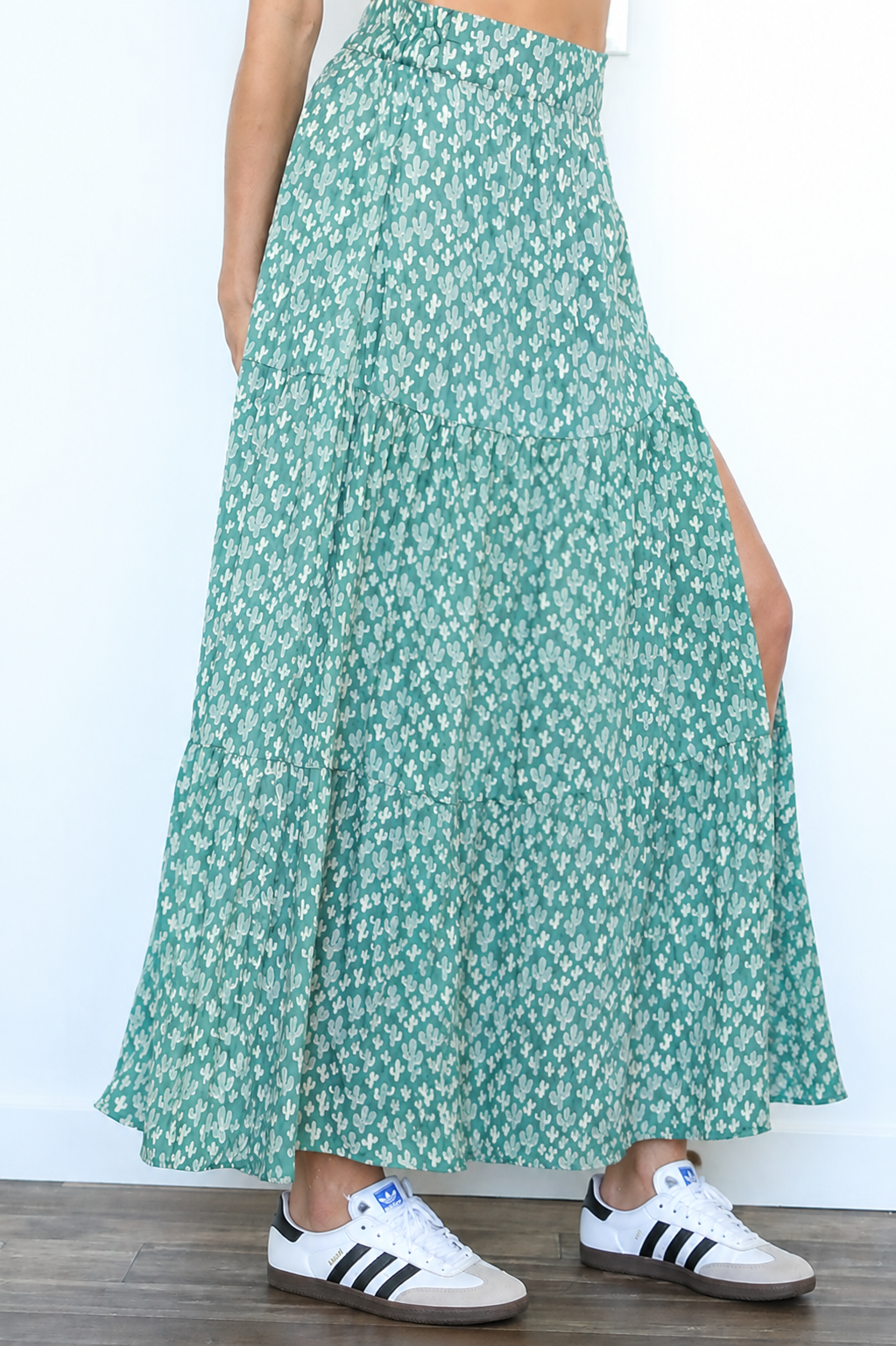 Cactus Maxi Skirt with Slit