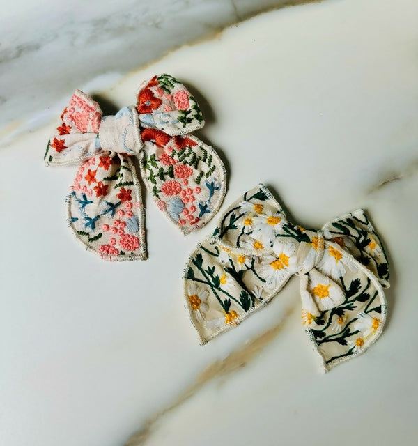 Embroidered Handtied Bow
