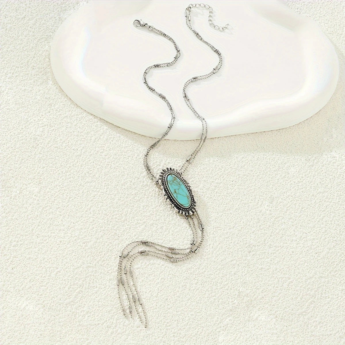 Turquoise Chain Bolo Necklace