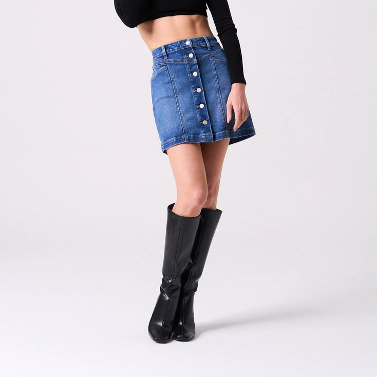 Paisley High Waisted Button Down Skirt