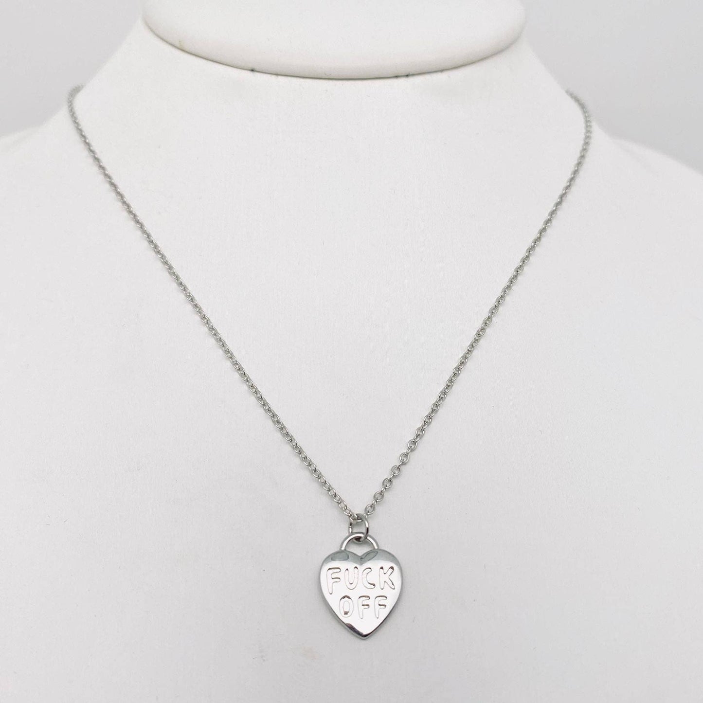 "F*** OFF" Heart Necklace