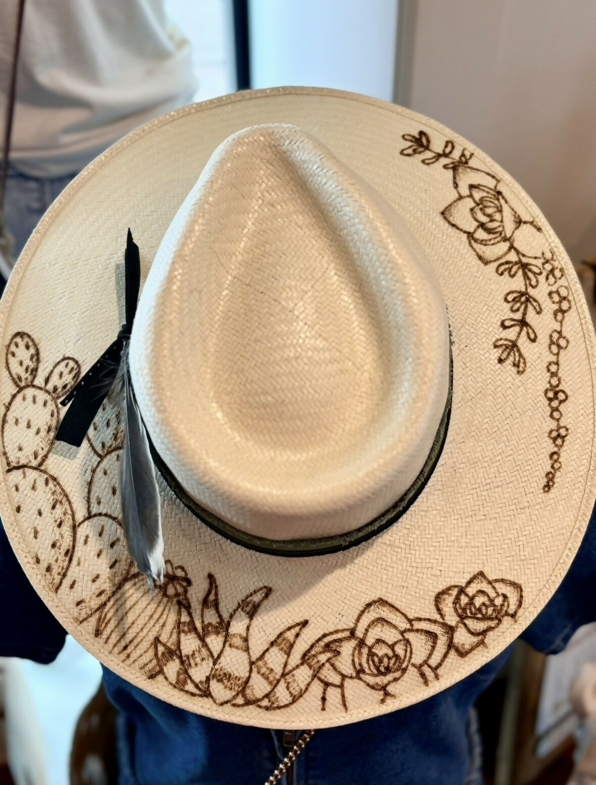 Cactus Design Straw Hat
