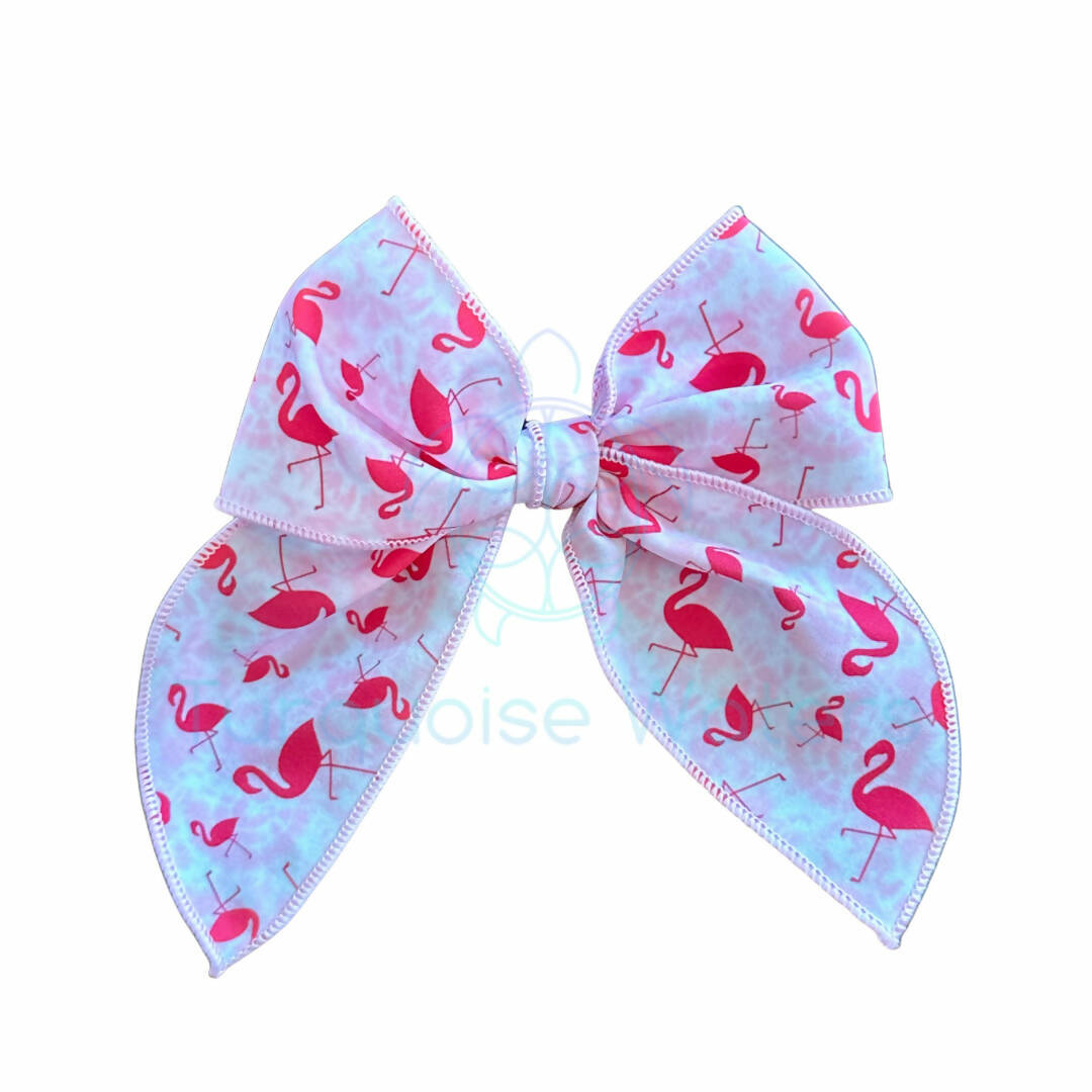 Catherine Hair Bow - Flamingo