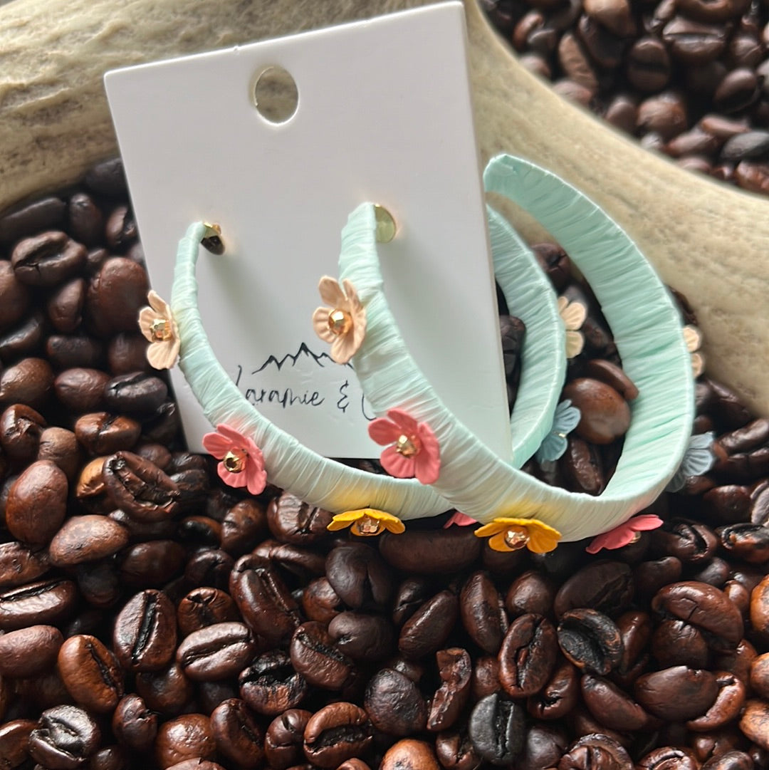 Rattan Flower Hoops
