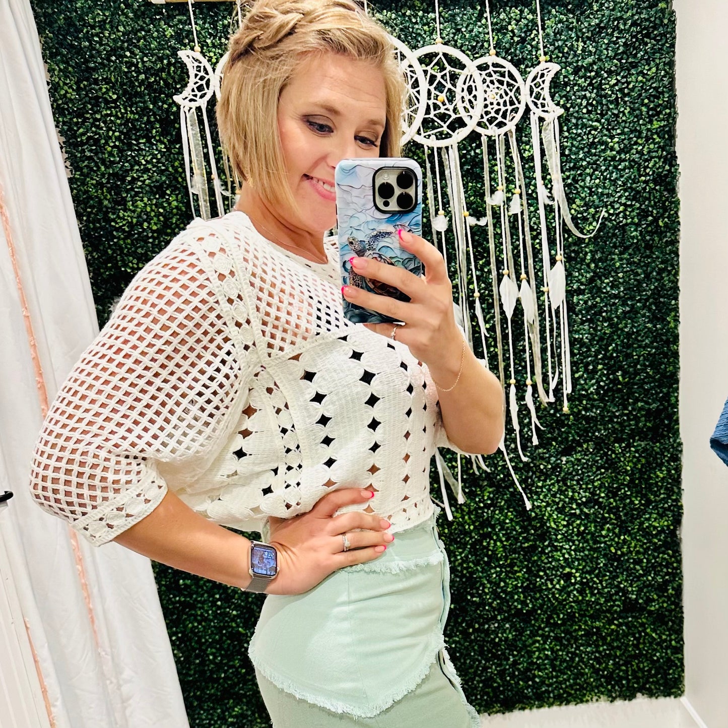 Ruthie Crochet Top Cream