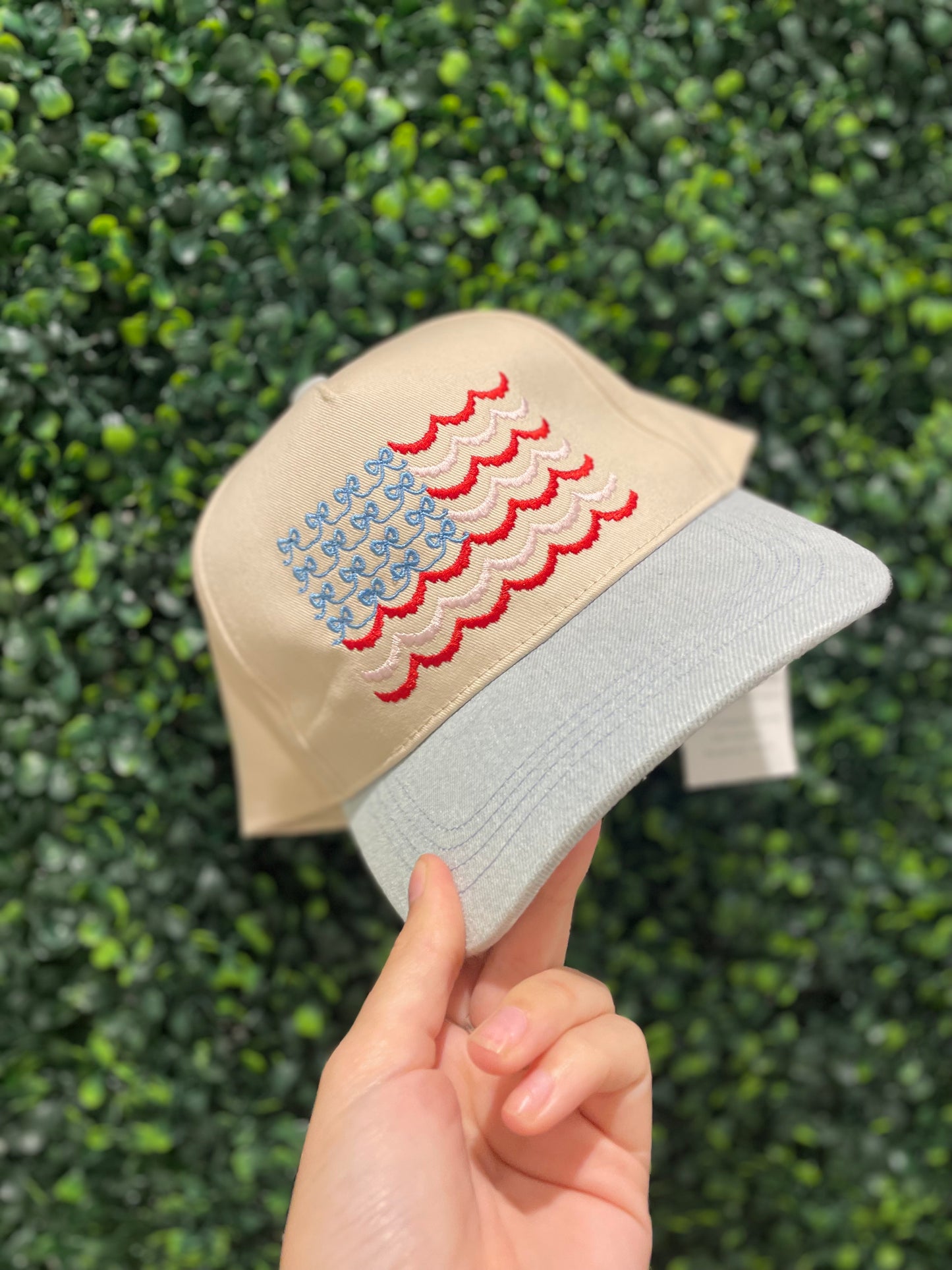 American Flag with scallops and bows Hat