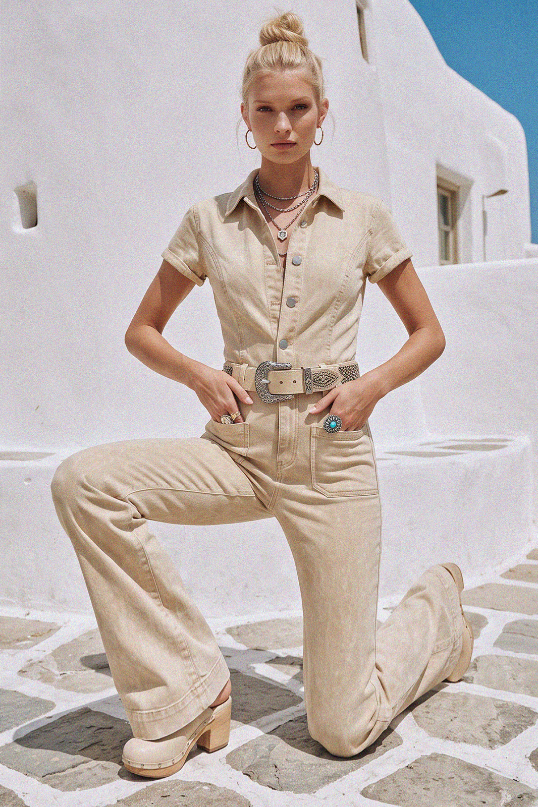 Laramie Wheat Denim Jumpsuit