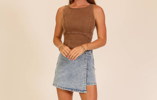 Mocha Denim Corset Tank