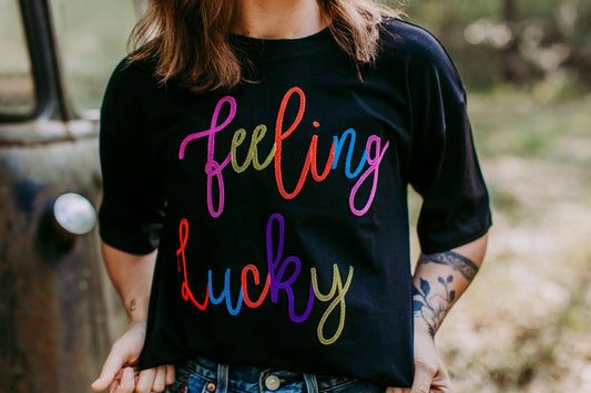 Feeling Lucky Embroidered Tee