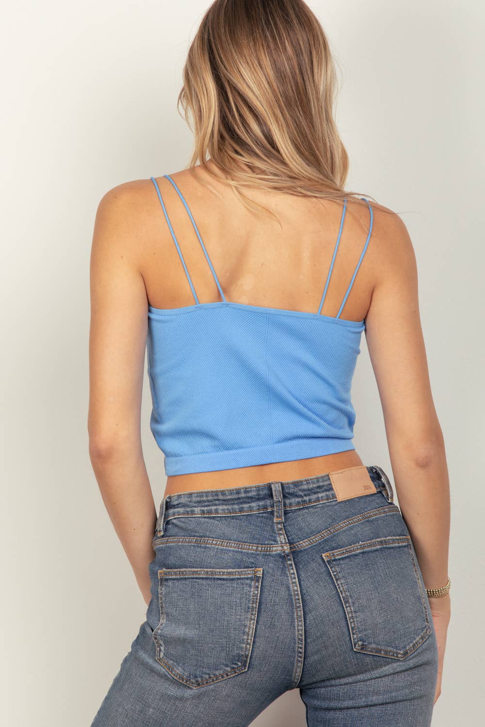 NT11660-Soft Stretchy Double Strap Slim Fit Tank Top