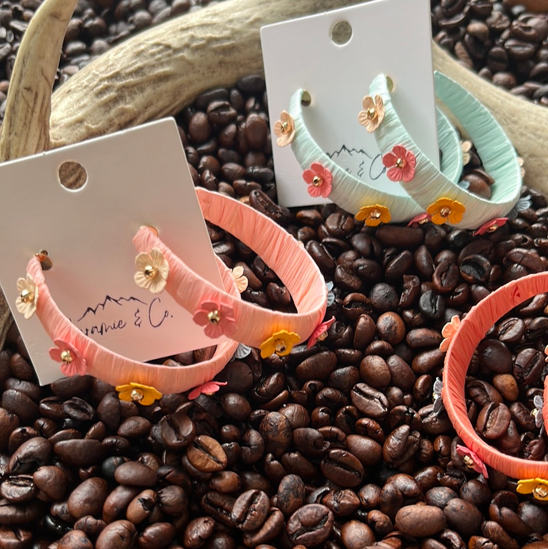 Rattan Flower Hoops
