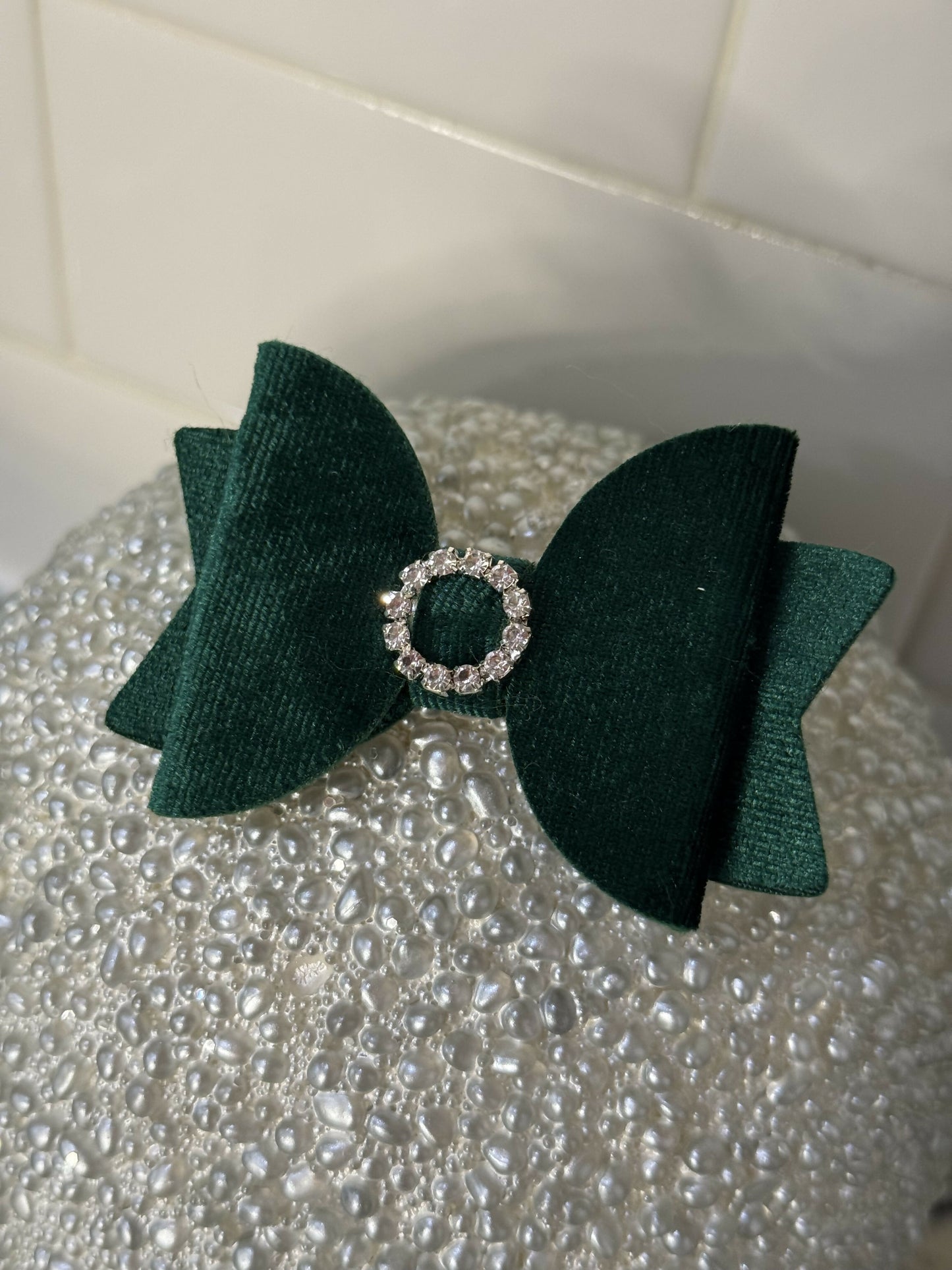 Rhinestone Velvet Bow