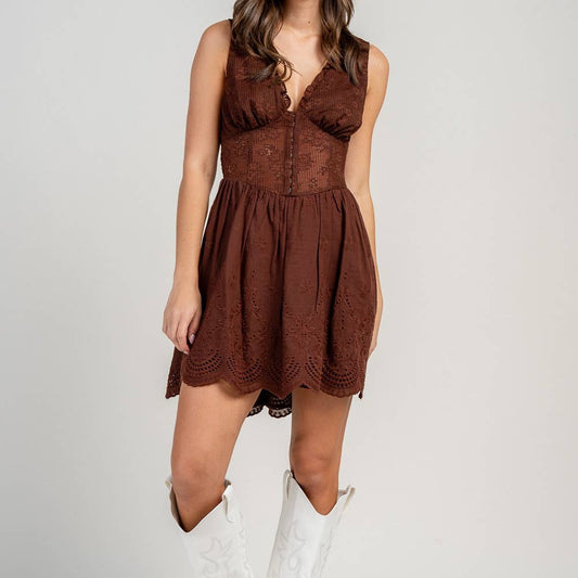 Brown Corset Mini Dress